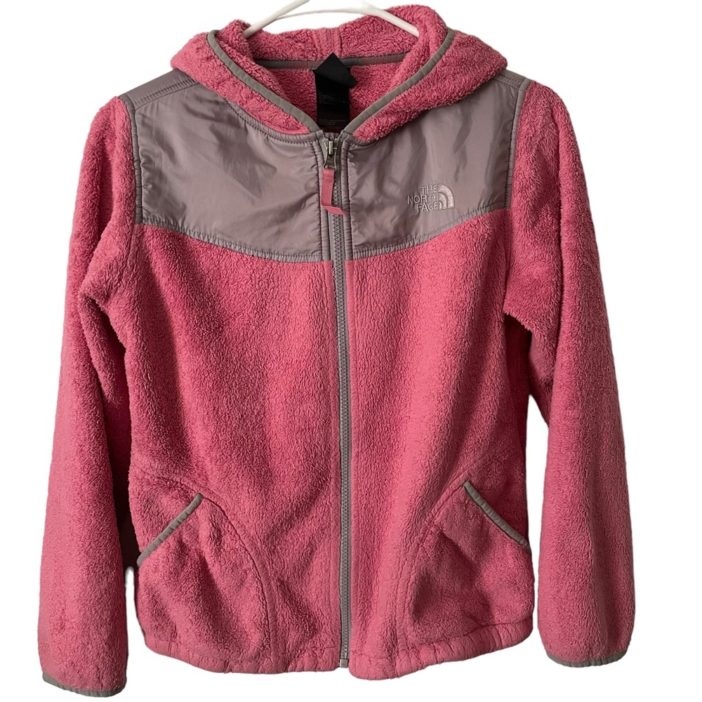 The North Face Kids Youth Pink Sherpa Hooded Full Zip Jacket, Size 14/16, EUC!